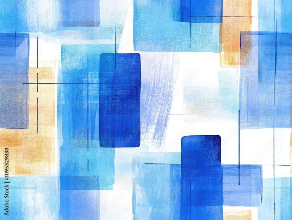 Poster vibrant seamless pattern brushstroke concept. a vibrant abstract pattern featuring blue and orange r