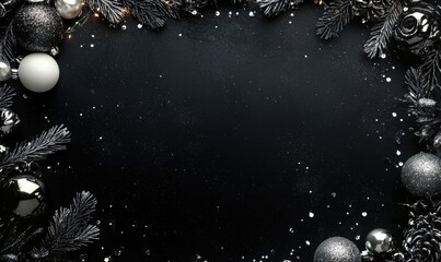 A black background with a white egg and a black and silver ball