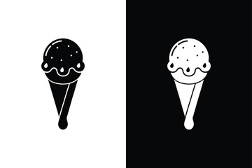 Ice cream scoop icon vector on White Background Vector Art Illustration on white background.