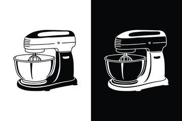 Stand Mixer Icon or Mixing Bowl Icon vector on White Background ,Vector Art Illustration on white background.