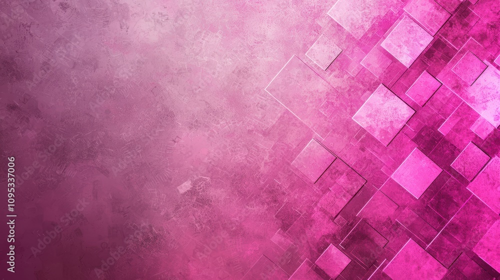 Aufkleber monochromatic cyberpunk digital artwork featuring sharp edges and abstract forms in vibrant pink sha