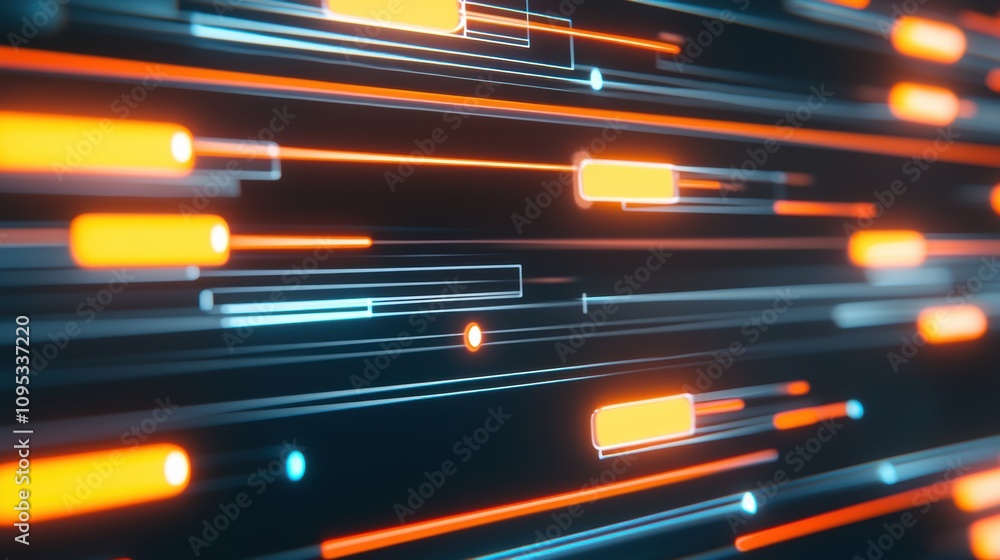 Aufkleber abstract futuristic background with dynamic lines and neon colors perfect for fantasy themes and cre