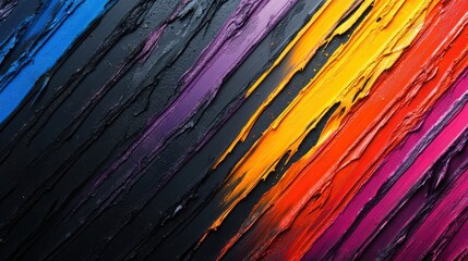 vibrant colored car tire tread mark on a black background