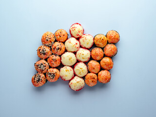 Asian sushi rolls. menu for delivery