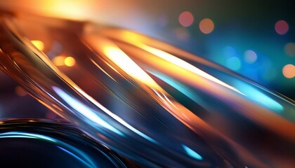 Abstract swirls of vibrant orange and blue light create a dynamic and energetic composition. The interplay of colors and textures evokes a sense of motion and fluidity.