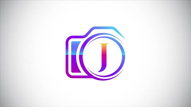 Camera Icon with Initial J in Creative Logo Design for Photography Studio Branding