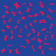 seamless pattern Dream Big with red letters on blue isolated background