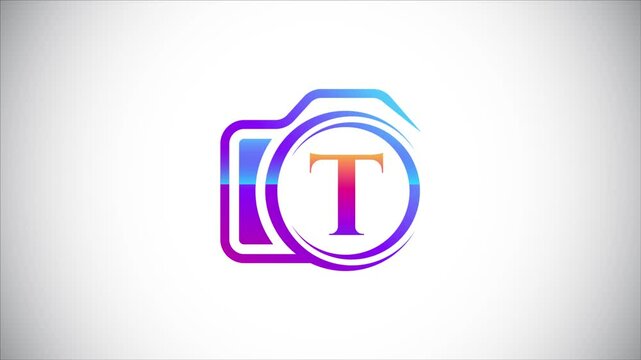 Dynamic Photo Logo Animation: Creative Branding Reveal with Gradient Camera Icon and Animated Circular Transition