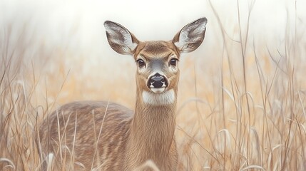 Obraz premium Elegant deer pencil drawing pictures emphasizing natural charm and grace