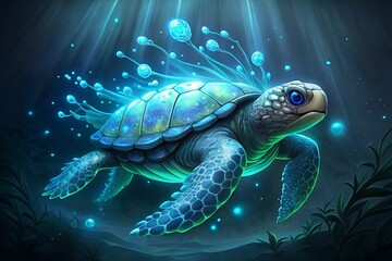 green sea turtle, generative ai, ai generated