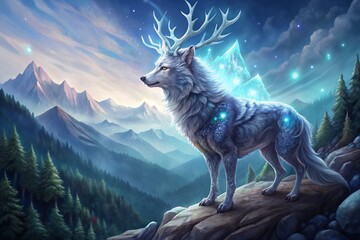 deer in the mountains, generative ai, ai generated