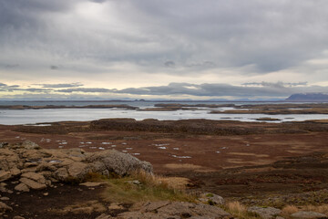 Islands in Atlantic ocean, west Iceland