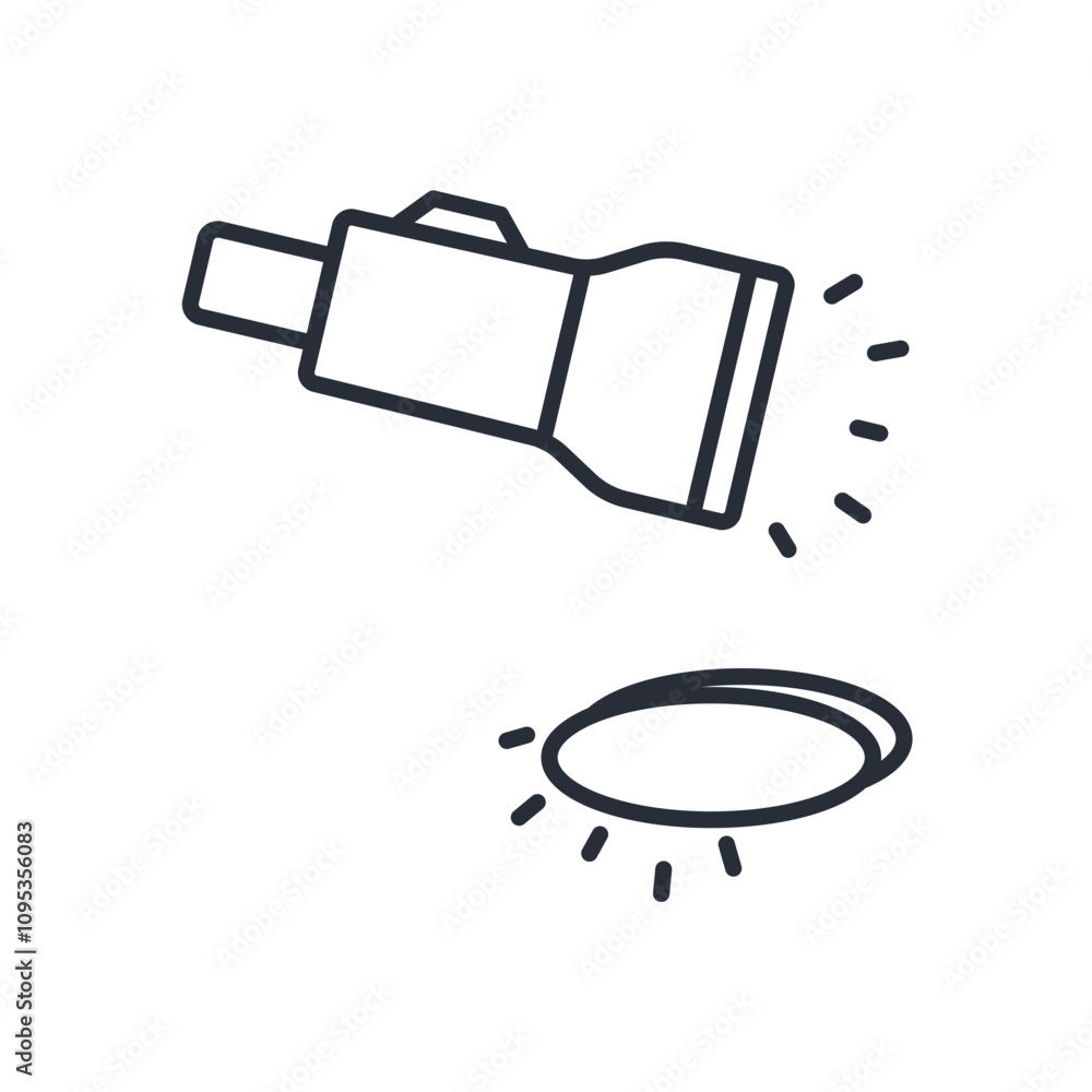 Poster flashlight icon. vector.editable stroke.linear style sign for use web design,logo.symbol illustratio