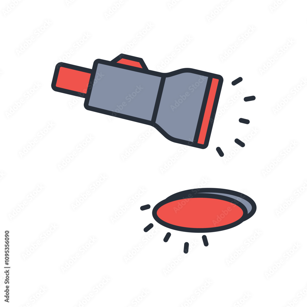Poster flashlight icon. vector.editable stroke.linear style sign for use web design,logo.symbol illustratio