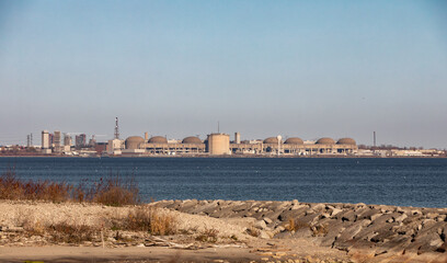 A nuclear power plant is seen on the north shore of Lake Ontario just east of Toronto, Canada. The...
