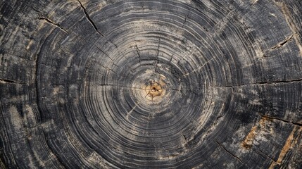 Fototapeta premium Dark Wood Cross Section Showing Growth Rings