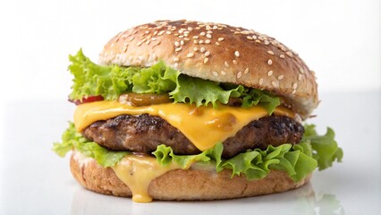 Burger isolated on white background. Clipping path