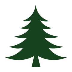 Christmas tree silhouette vector shape illustration on white background