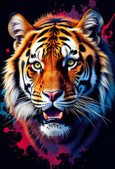Fototapeta premium AI Images of the head of a Tiger.