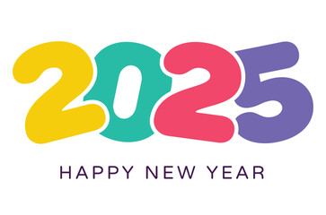 2025 Happy New Year design vector. trendy new year 2025 design template