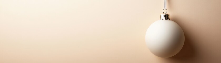 A minimalist light fixture hangs against a soft beige wall, creating a serene and elegant ambiance.