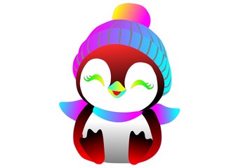 penguin cute face illustrations