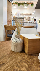 table in a cafe
