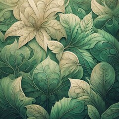 green maple leaves texture illustration in full frame