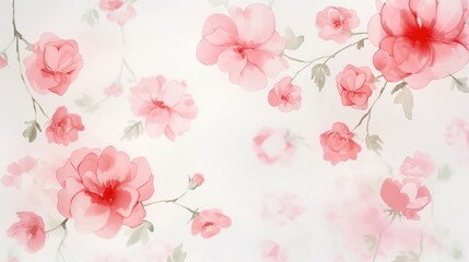 Delicate pink watercolor roses on a light background. Pattern roses.