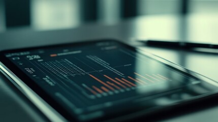 Obraz premium Close-up of a Tablet Displaying a Financial Chart