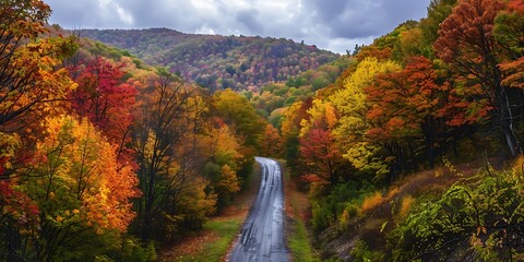 Scenic route among the forest