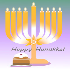 hanukkah menorah with candles