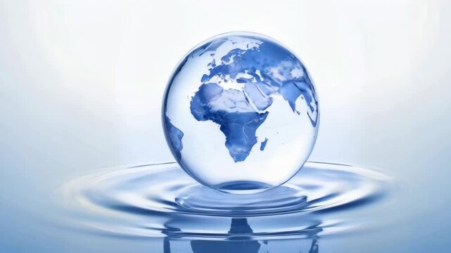 Water drop with planet earth shape, representing the importance of water for life on Earth. Suitable for World Water Day, environmental day or earth day to raise awareness and action for the global