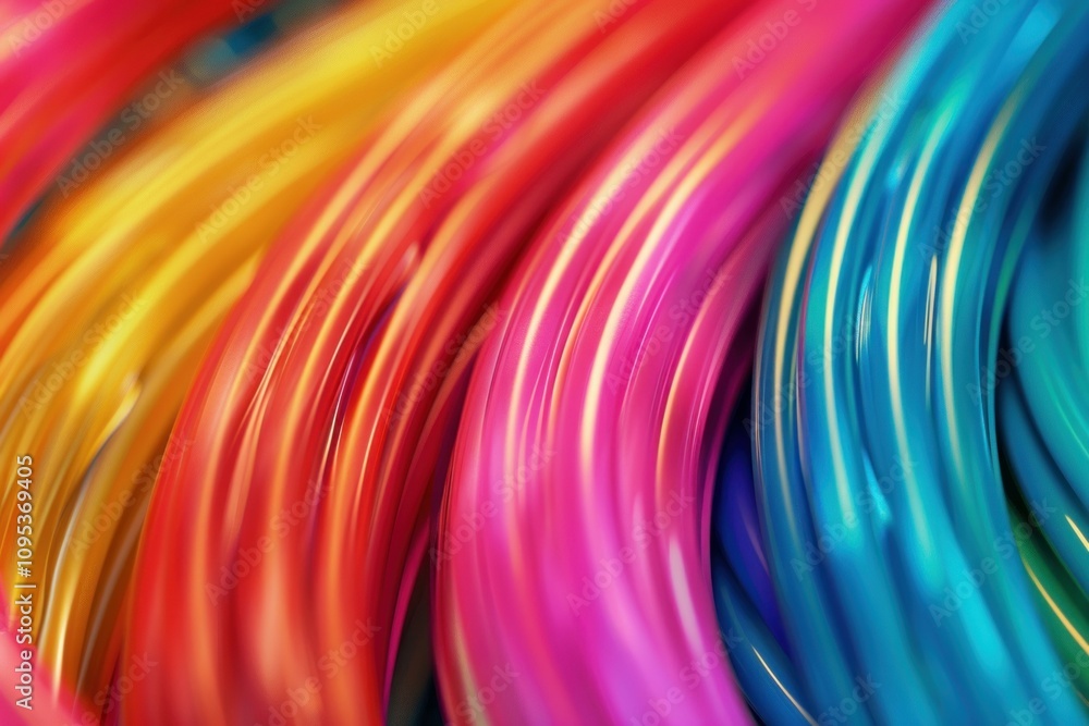 Poster abstract background with colorful lines flowing and blending together