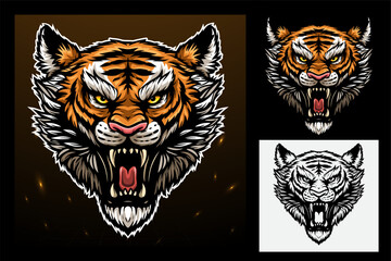 Obraz premium Tiger head fantasy art mascot e sport logo design