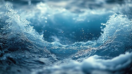 Water splashes energetically as waves crash, creating a captivating display of movement and light
