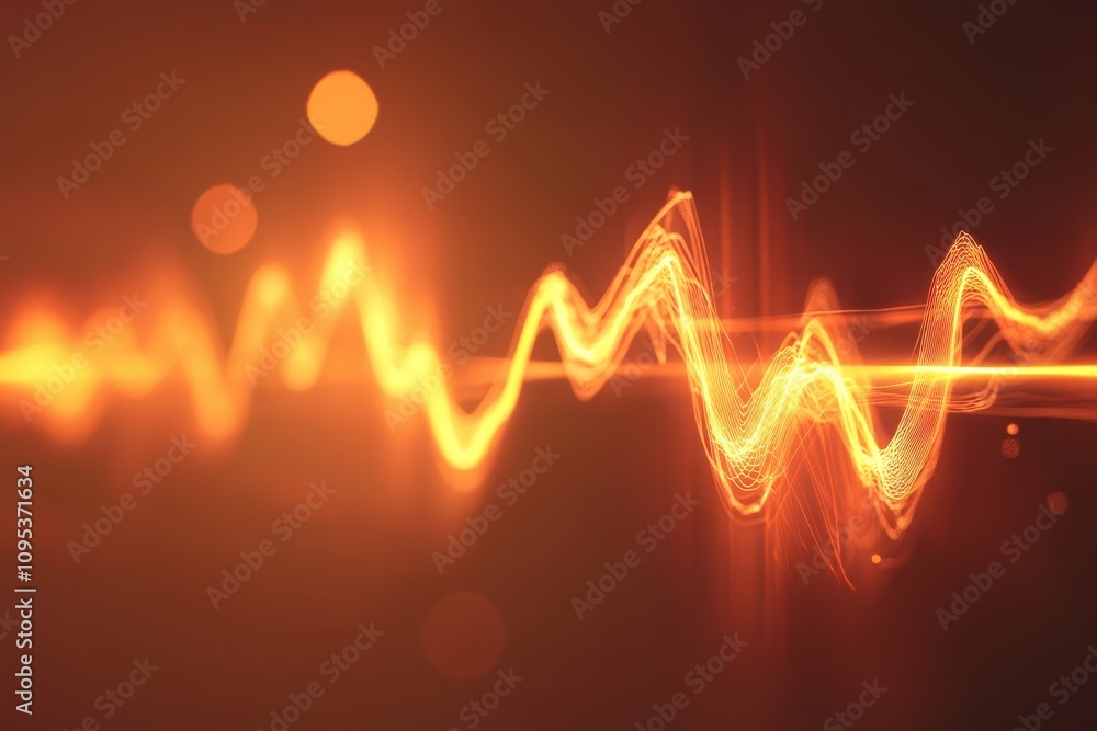 Aufkleber dynamic orange wave pattern creating an energetic visual effect in a dark background