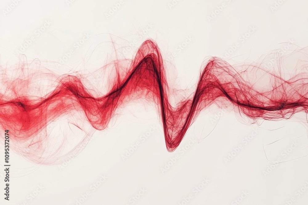 Aufkleber abstract red wave pattern with flowing texture on a light background