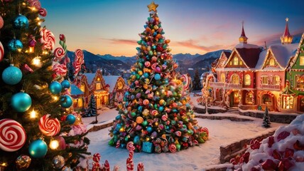 candy land chrismas decoration tree crismas