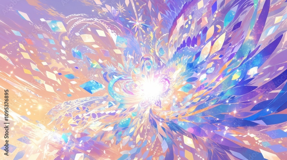 Poster colors blend and blur together in a psychedelic display as the sparkling waves create a neverending 