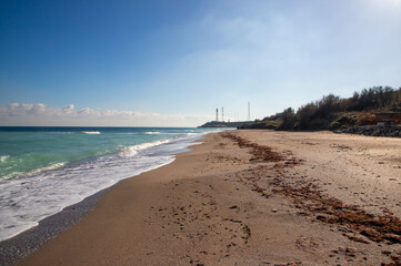 Landscape with wild Tuzla beach in Constanta County - Romania