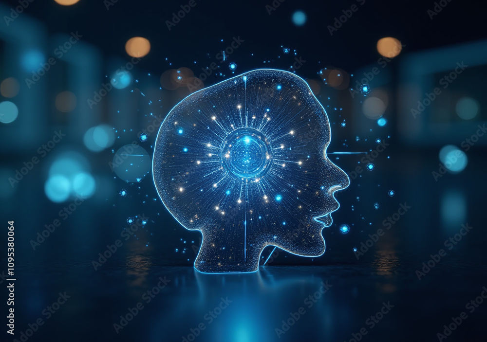 Poster high tech concepts typically represented digitally abstract ideas modern technological context