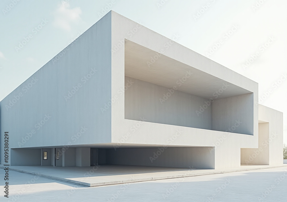 Aufkleber minimalist building features modern geometric window design abstract architectural background