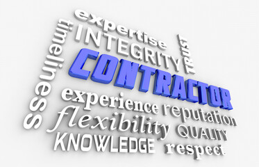 Contractor Professional Worker Employee Job Trusted Reputation 3d Illustration