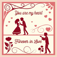 wedding invitation card with couple