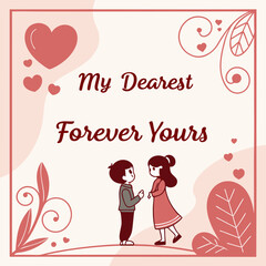 wedding invitation card with bride and groom