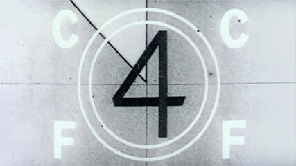 Vintage film countdown leader with number 8-2, aged textures, defocused film look, flicker, grain and scratches effect, classic reel markings for retro video overlays, 4K - Powered by Adobe
