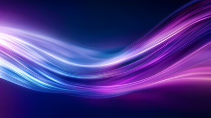 Fototapeta premium An abstract image featuring dynamic lines in purple and blue hues against a dark gradient background, creating a futuristic and sleek visual. Abstract Wave Motion. Illustration