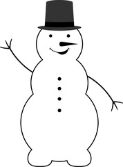 Snowman icon, winter symbol on transparent background.  PNG 