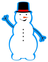 Snowman icon, winter symbol on transparent background.  PNG 